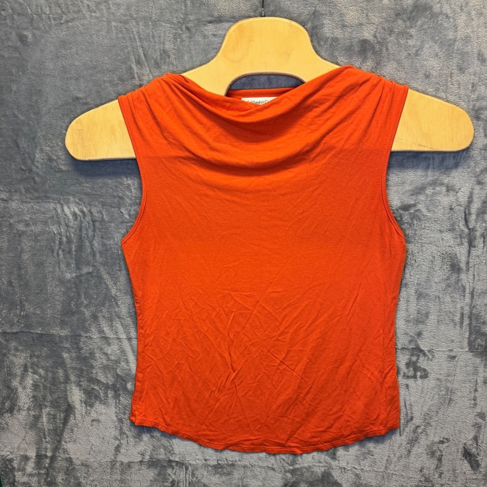 2258 | Coldwater Creek Cowl Neck Sleeveless Viscose Stretch Top Orange Women M